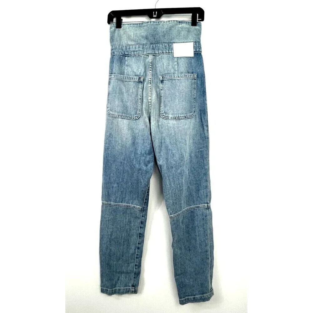 New Jonathan Simkhai‎ Women Size 27 Standard Henley Tie Waist Straight Jean N2